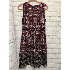 Vince Camuto Sleeveless Fit and Flare Dress Magenta Size 8 Boho Chic Classic